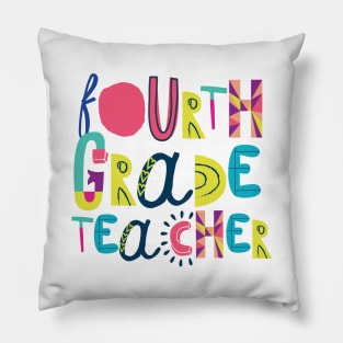 Cute 4th Grade Teacher Gift Idea Back to School Pillow