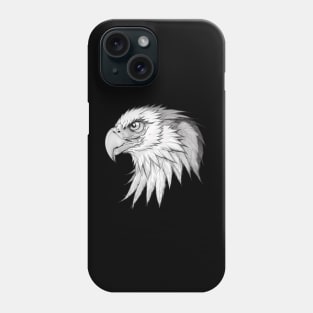 Ink and Feathers: Legendary Eagle's Grayscale Portrait Phone Case