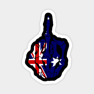 Skeleton Middle Finger Australia Flag Magnet