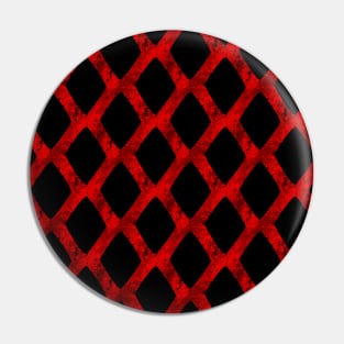 Red Grid Cube Geometric Dark Pattern Pin