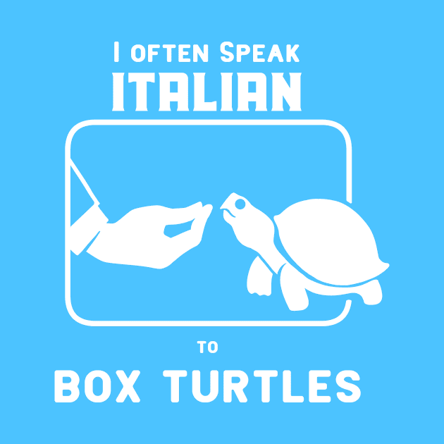 Funny Italian hand gesture and eastern box turtle in white ink by croquis design