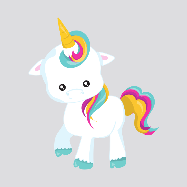 Little Unicorn, Cute Unicorn, Magical Unicorn by Jelena Dunčević