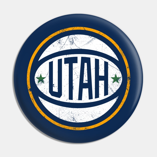 Utah Retro Ball - Navy Pin by KFig21