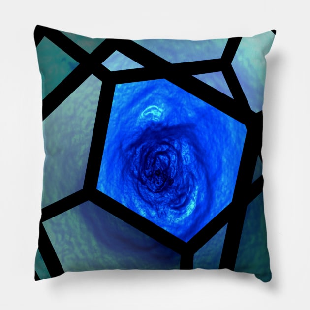 Galaxy space geometry concept: blue Platonic solid Pillow by Blacklinesw9