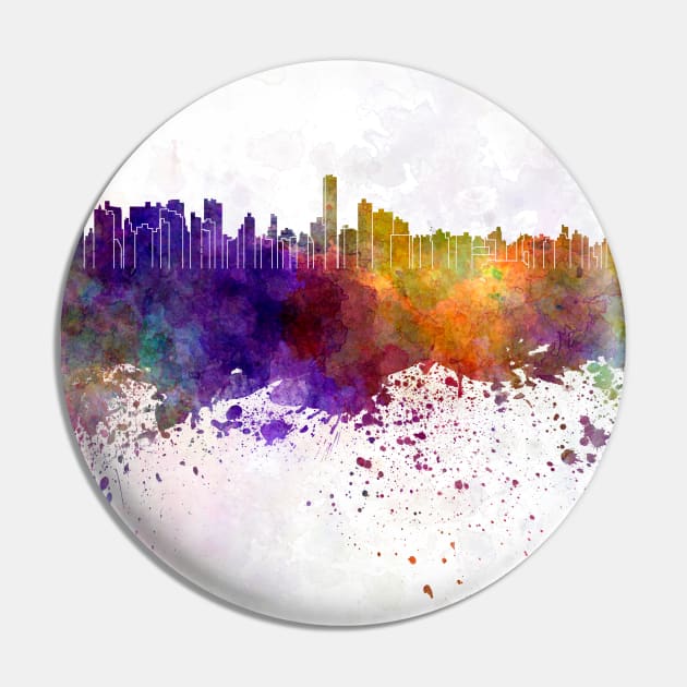 Asuncion skyline in watercolor background Pin by PaulrommerArt