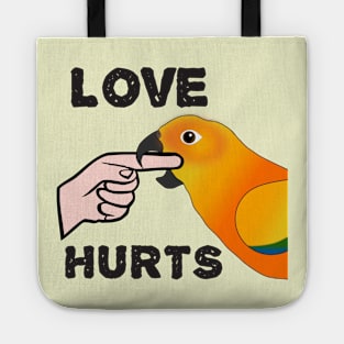 Love Hurts Sun Conure Parrot Biting Tote