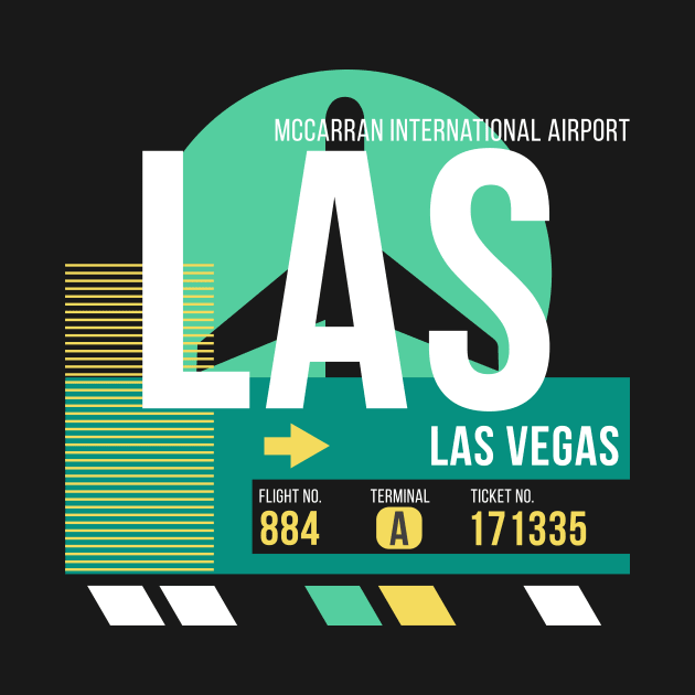 Las Vegas (LAS) Airport // Retro Sunset Baggage Tag by Now Boarding