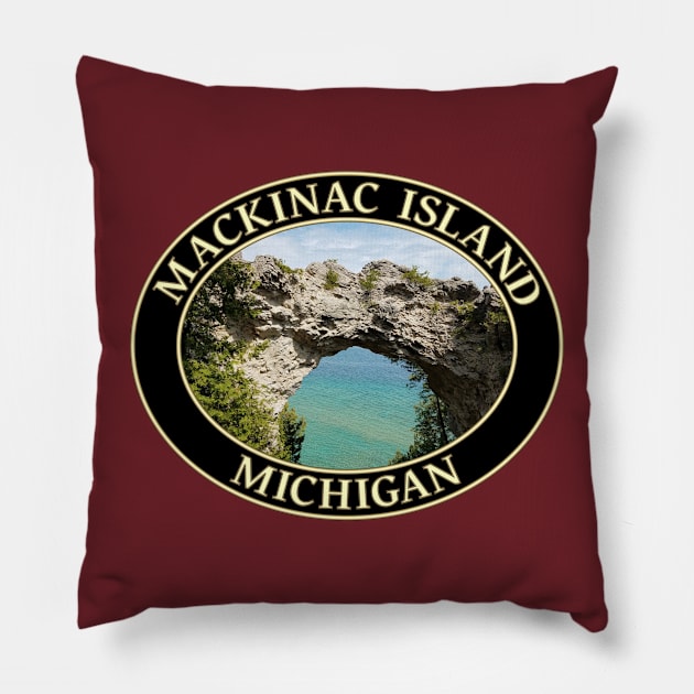 Arch Rock on Mackinac Island, Michigan Pillow by GentleSeas