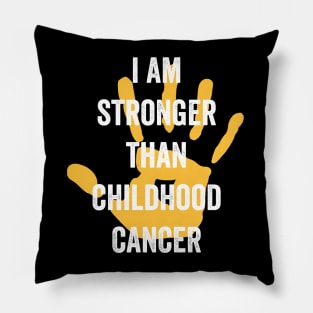 childhood cancer awareness month - I am stronger than childhood cancer gold ribbon awareness month Pillow