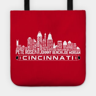 Cincinnati Baseball Team All Time Legends, Cincinnati City Skyline Tote