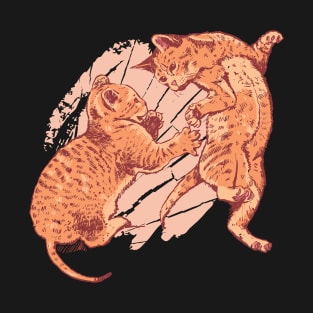 Kittens playing - wild scuffle among kittens T-Shirt