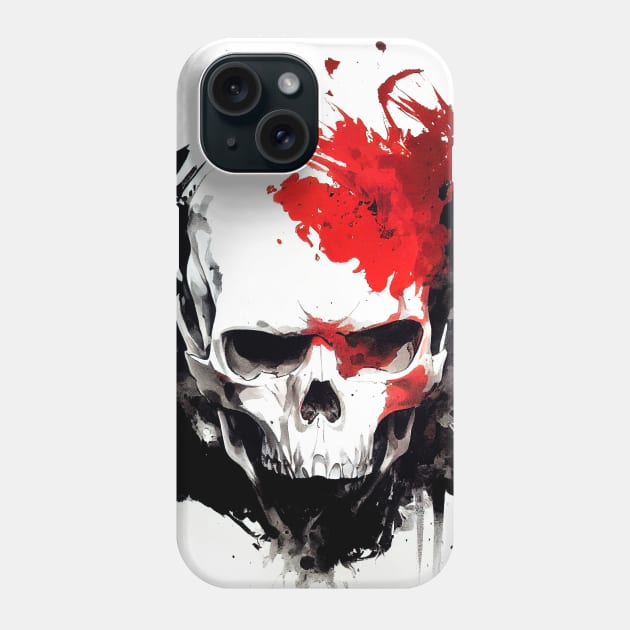 Skull Wild Nature Free Spirit Art Brush Painting Phone Case by Cubebox