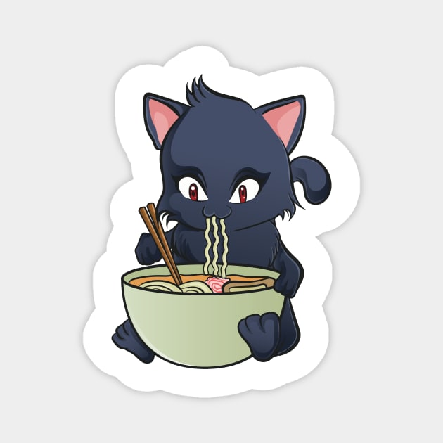 Kawaii Cat Ramen Anime Kitty Magnet by theperfectpresents