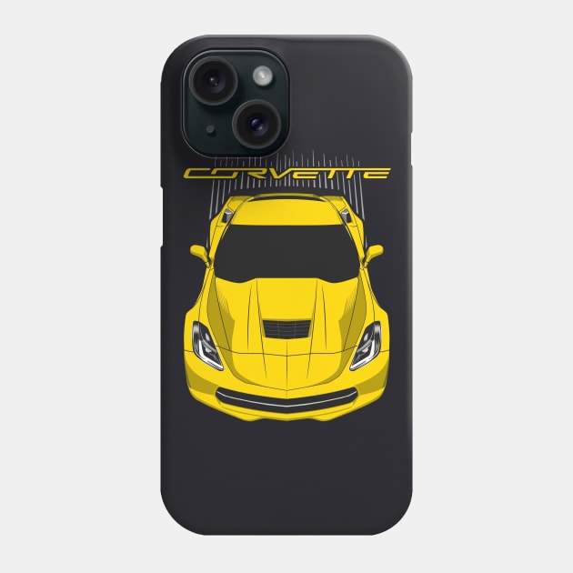 Corvette C7 - Yellow Phone Case by V8social