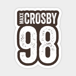 Maxx Crosby 98 - Text Style White Font Magnet