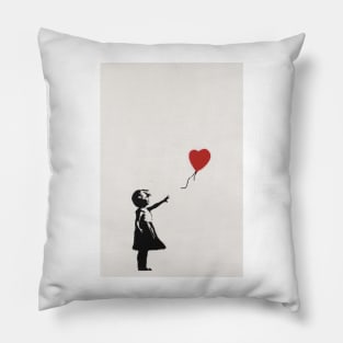 Banksy Girl With Red Balloon Pillow