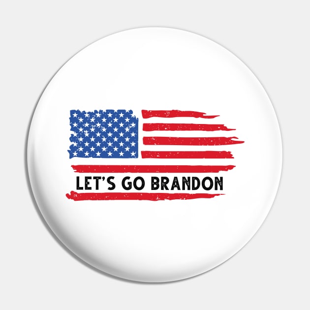 Let's Go Brandon Distressed USA Flag Pin by BadrooGraphics Store