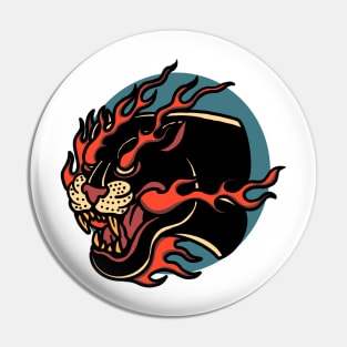 burning angry panther Pin