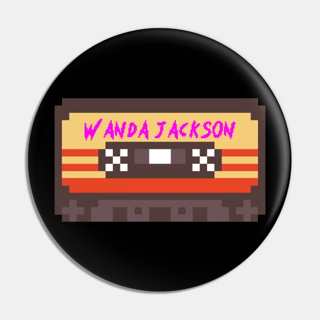 Wanda Jackson 8bit Cassette Tape Pin by terilittleberids