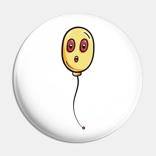 Ghost balloon cartoon face Pin