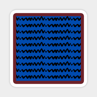 Blue and Black Chevron Pattern Magnet