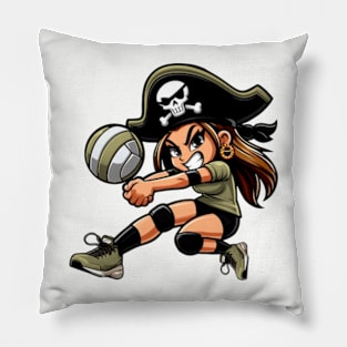 Lady Pirate Volleyball Mascot Pillow