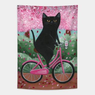 Black Cat Spring Bicycle Ride 2024 Tapestry