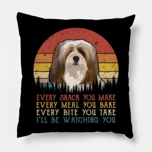 Vintage Every Snack You Make Every Meal You Bake Lhasa Apso Pillow