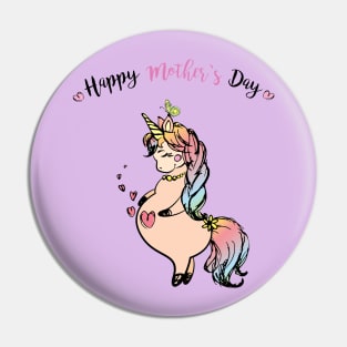 Unicorn Theme Mothers Day Gift Tshirt - Unicorn Mom Pin