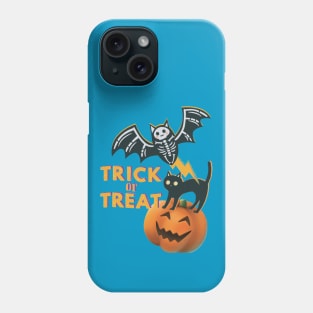 Trick Or Treat Bat And Cat Funny Phone Case