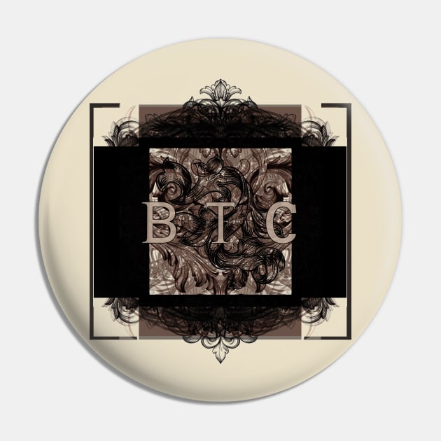 Bitcoin BTC Logo Epic Crest Pin by EnvelopeStudio