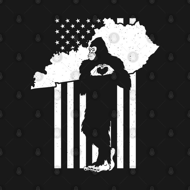 Kentucky Bigfoot American Flag by Tesszero