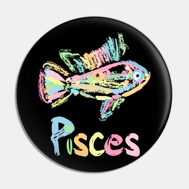 Pisces Fish Pin by evisionarts