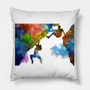 Rock climbing couple Pillow