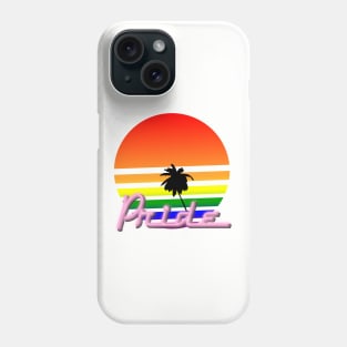 Pride in Neon: Rainbow and Palm Tree Phone Case