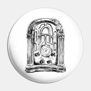 Vintage Radio Print Pin