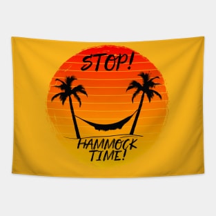 Stop! Hammock Time! Palm Trees and sunset Tapestry