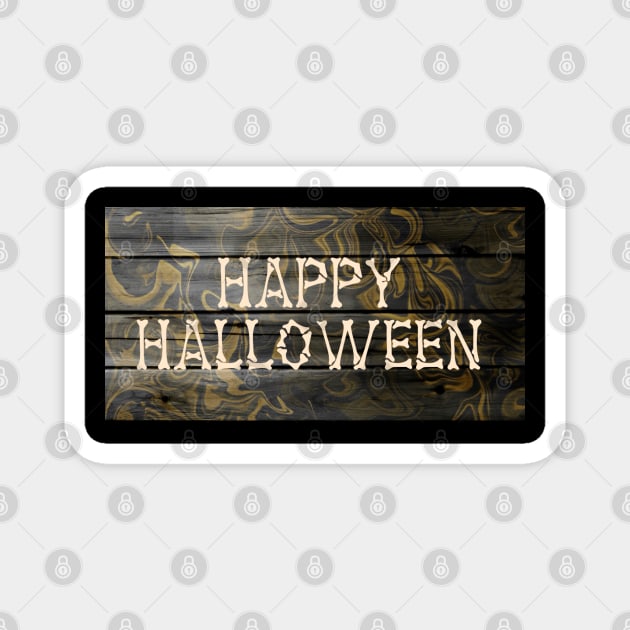 Happy Halloween Bones Abstract Art Magnet by Kenen's Designs