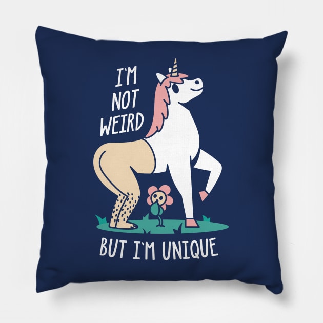 Half Human Half Unicorn (Dark Version) Pillow by rarpoint