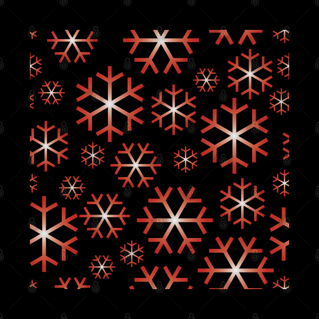 Red Christmas Snowflakes Pattern by inotyler