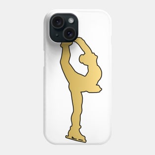 Figure Skating Silhouette in Gold Phone Case