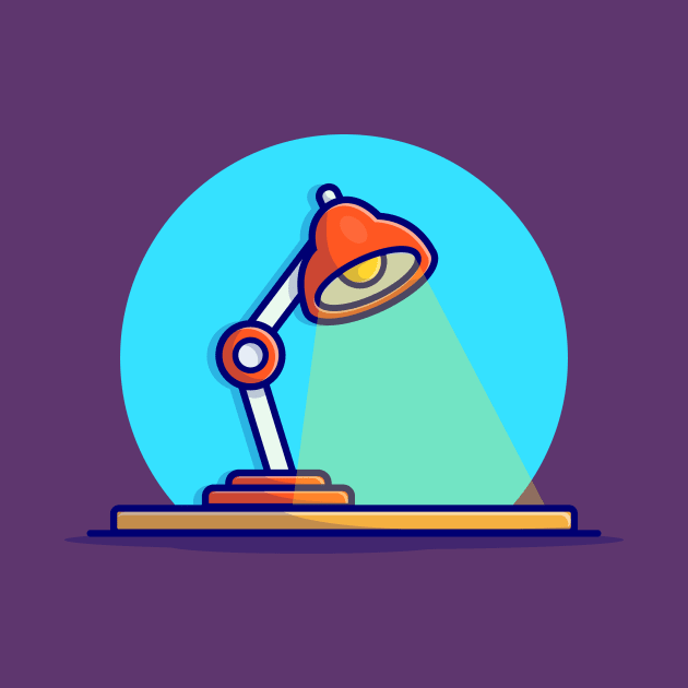 Lamp Desk Cartoon Vector Icon Illustration by Catalyst Labs