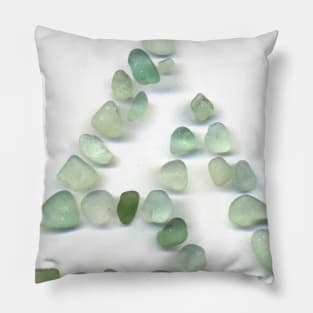 Sea glass - green triskelion Pillow