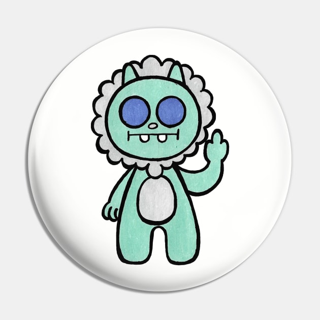 Middle Finger Yeti Pin by JadedOddity