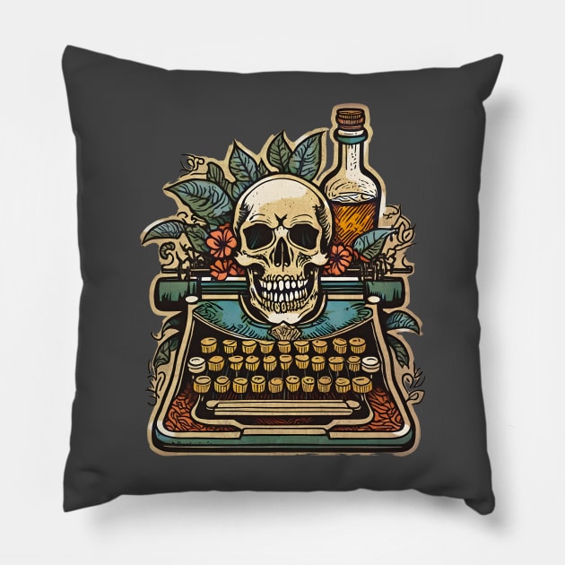 Dead Writer Pillow by Midcenturydave