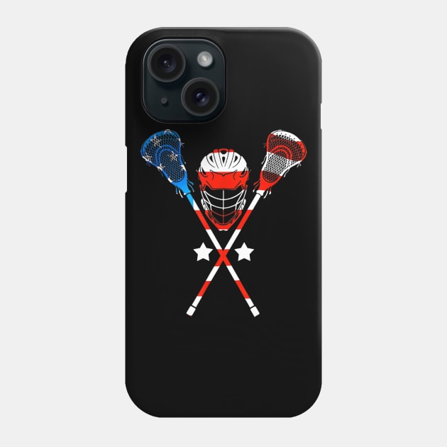 4th Of July American Flag Patriotic Lacrosse Phone Case by Haley Tokey