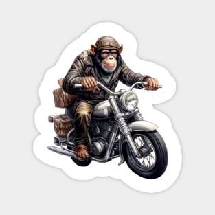 Monkey Biker Retro Motorcycle Magnet