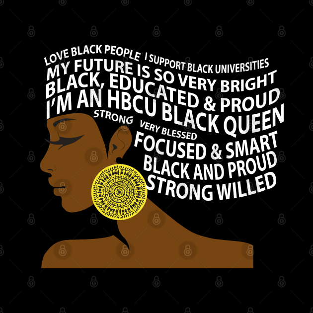 HBCU Black Queen Hair Art by blackartmattersshop