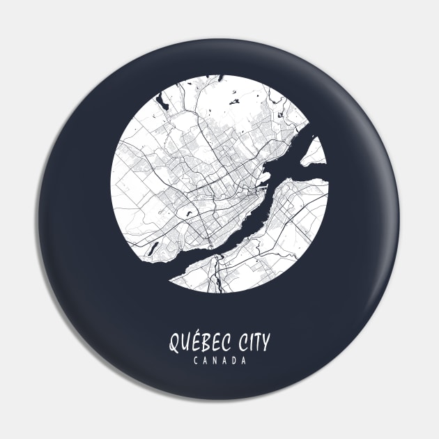 Quebec, Canada City Map - Full Moon Pin by deMAP Studio