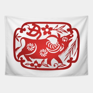 Chinese Zodiac ver.2 Ox in Red Tapestry